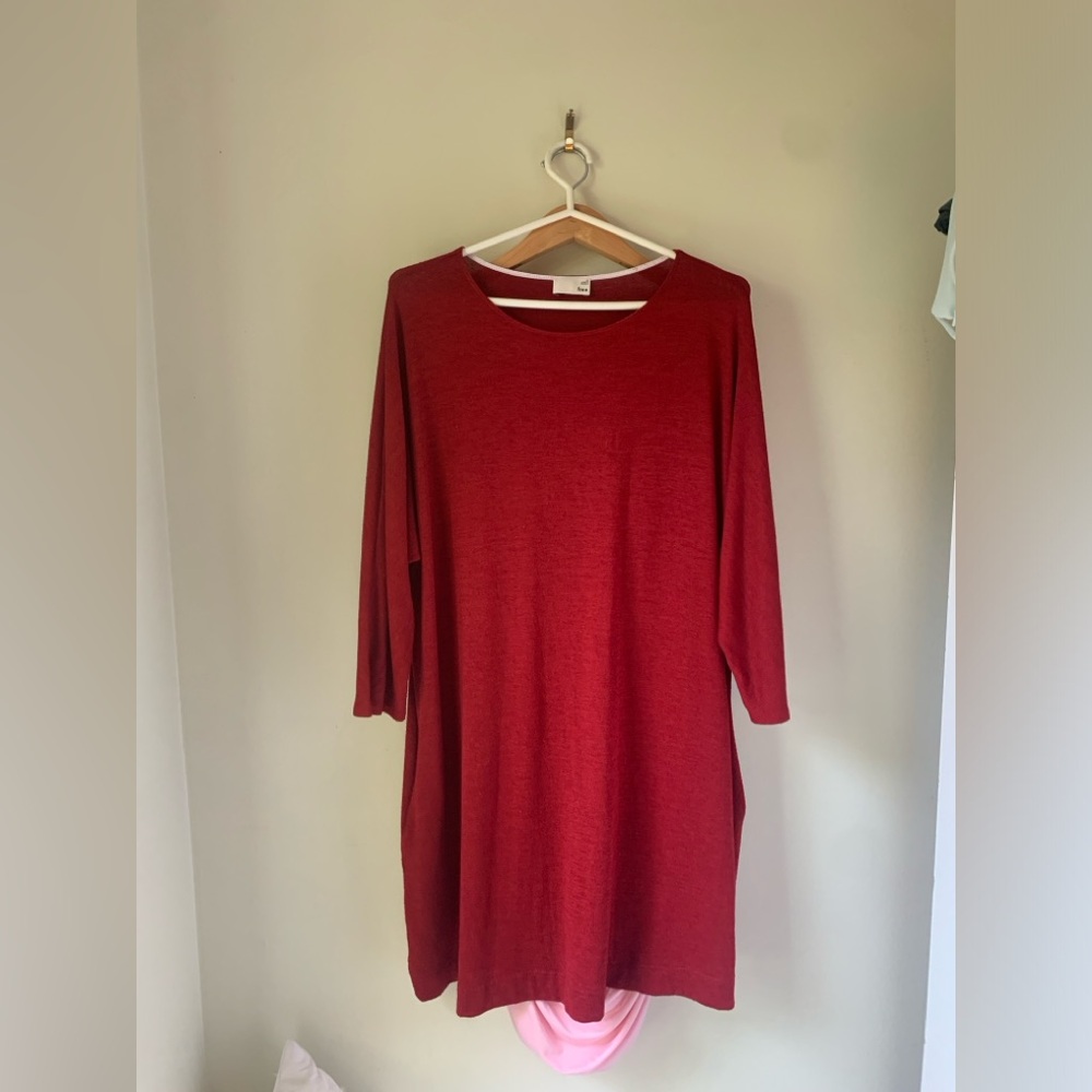 Wilfred Aritzia oversized Cober shift dress Red Pocket T-shirt